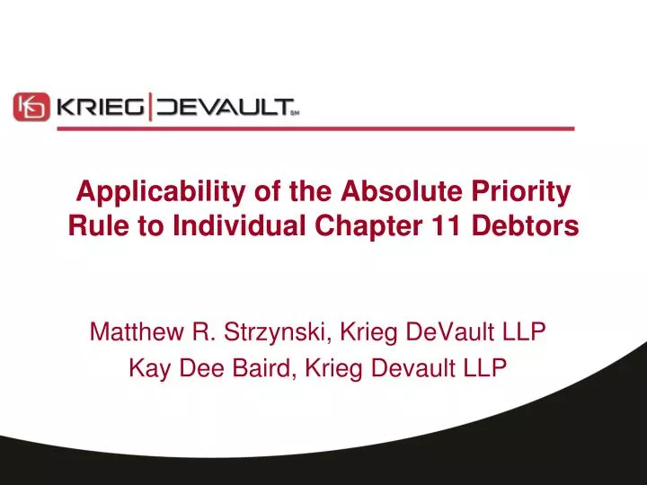 applicability of the absolute priority rule to individual chapter 11 debtors