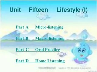 Unit	Fifteen Lifestyle (I)