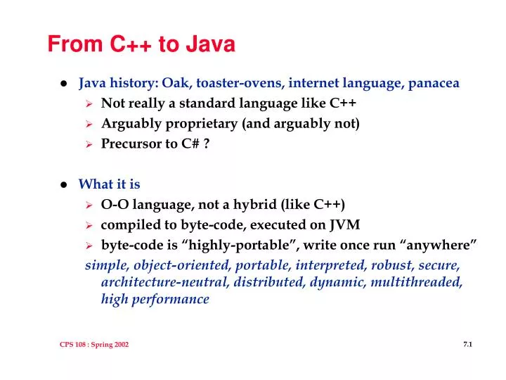 from c to java