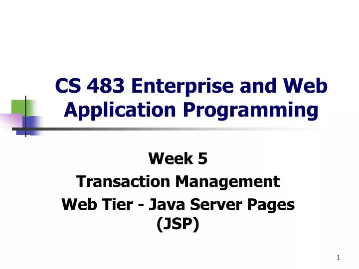 cs 483 enterprise and web application programming