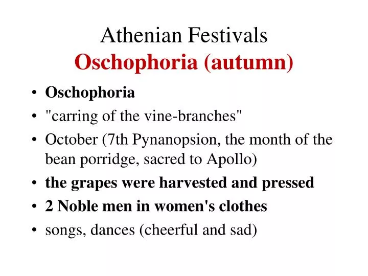 athenian festivals oschophoria autumn