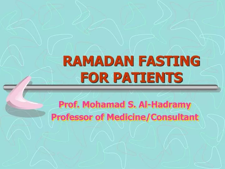 ramadan fasting for patients