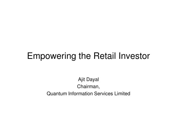 empowering the retail investor