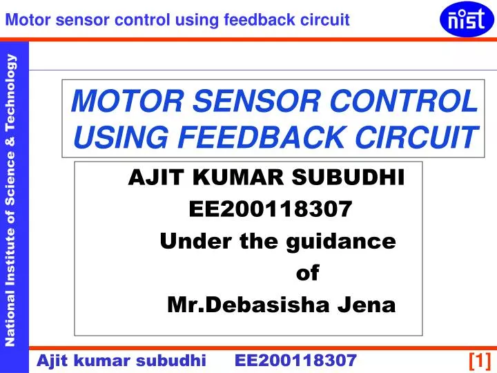 motor sensor control using feedback circuit