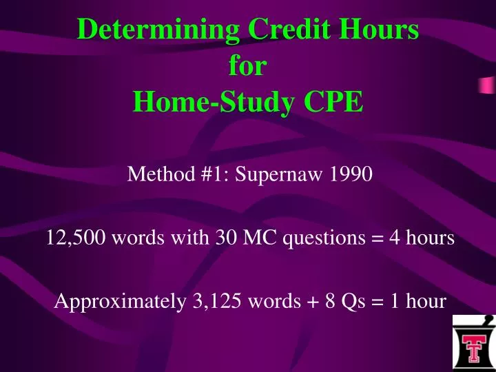 determining credit hours for home study cpe