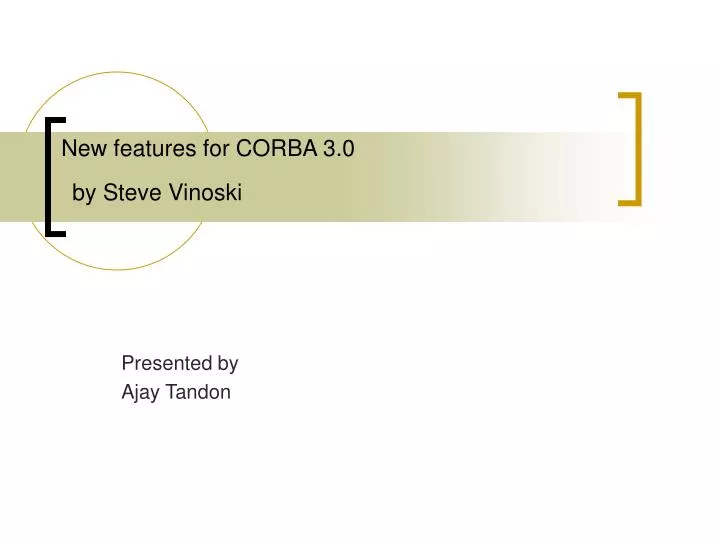new features for corba 3 0 by steve vinoski