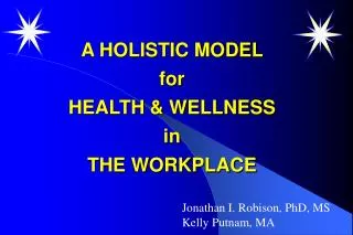 A HOLISTIC MODEL for HEALTH &amp; WELLNESS in THE WORKPLACE