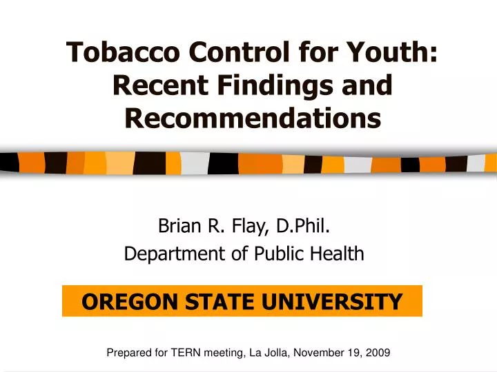 tobacco control for youth recent findings and recommendations