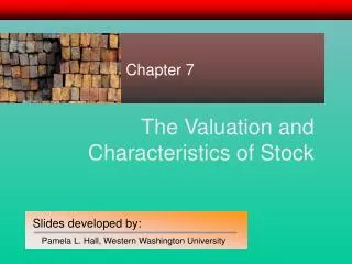 The Valuation and Characteristics of Stock