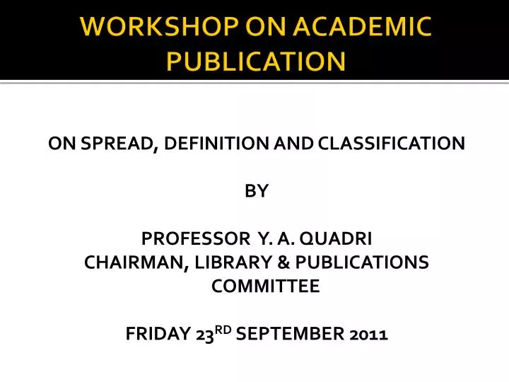 workshop on academic publication