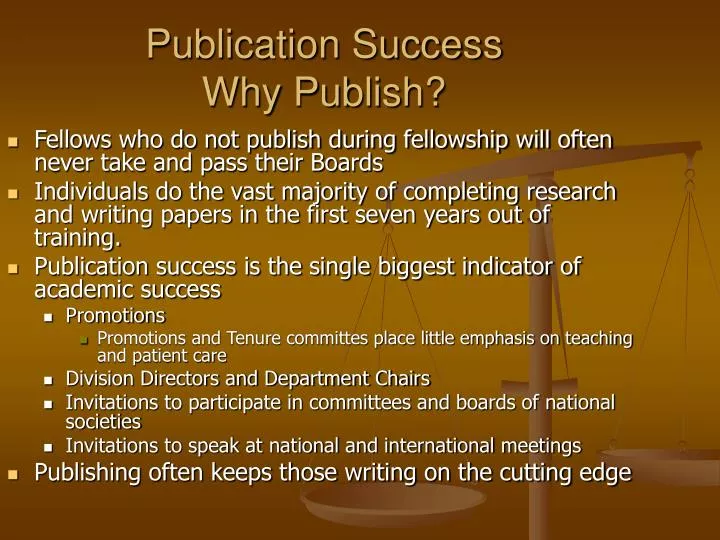 publication success why publish