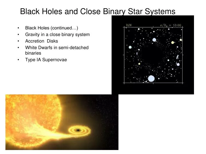 black holes and close binary star systems