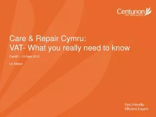Care &amp; Repair Cymru: VAT- What you really need to know