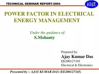 POWER FACTOR IN ELECTRICAL ENERGY MANAGEMENT
