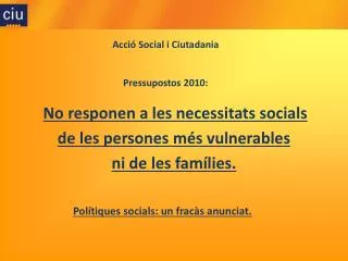 acci social i ciutadania pressupostos 2010