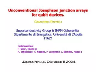 Unconventional Josephson junction arrays for qubit devices.