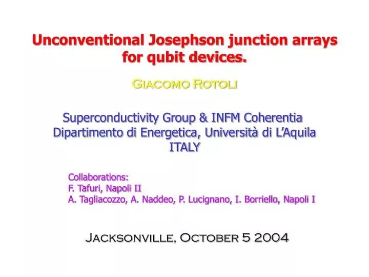 unconventional josephson junction arrays for qubit devices