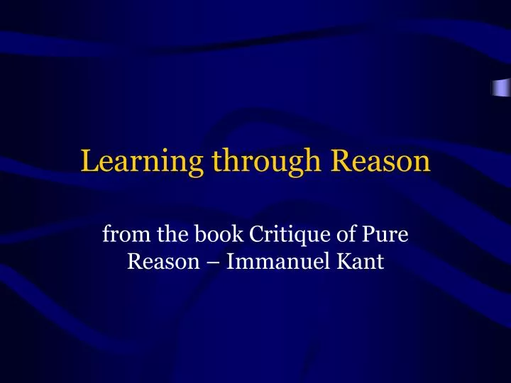 learning through reason