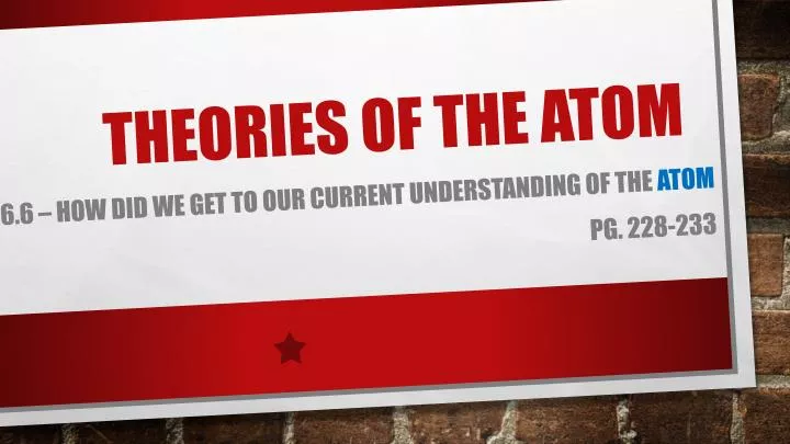 theories of the atom