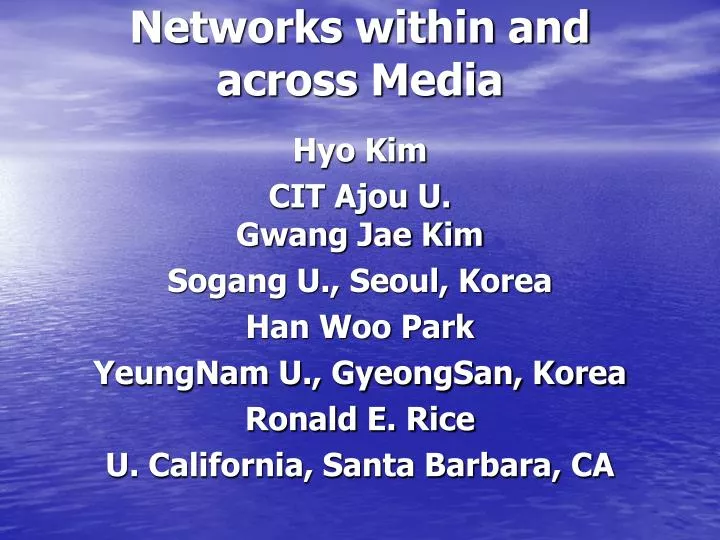 networks within and across media