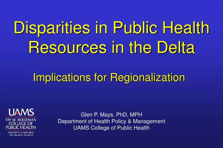 disparities in public health resources in the delta
