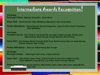 Intermediate Awards Recognition !