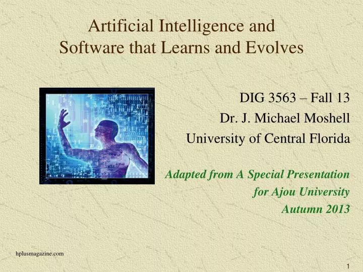 artificial intelligence and software that learns and evolves