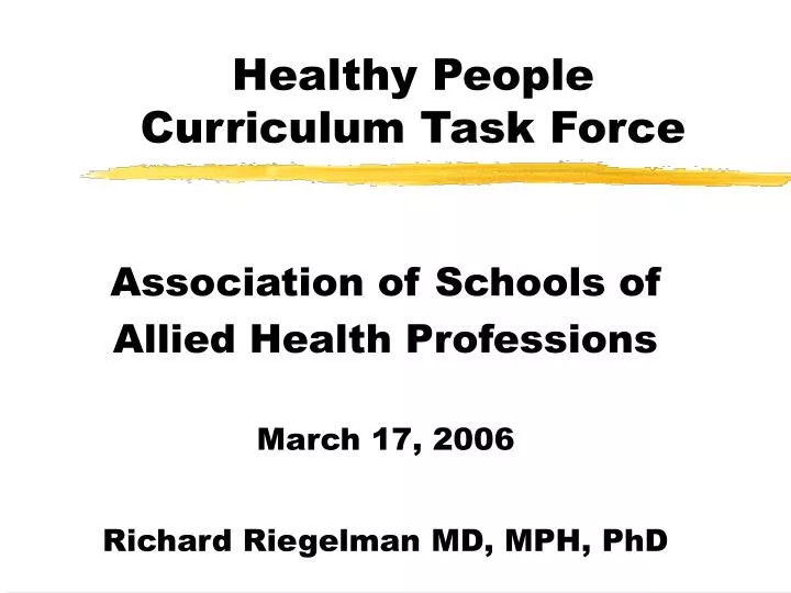 healthy people curriculum task force