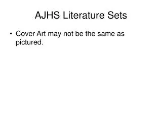 AJHS Literature Sets