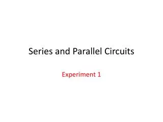 series and parallel circuits