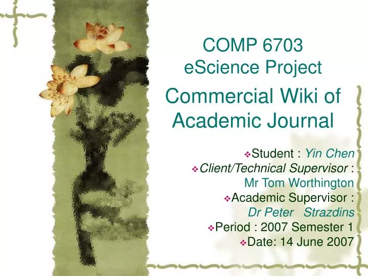 comp 6703 escience project commercial wiki of academic journal