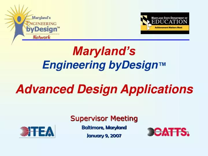 maryland s engineering bydesign advanced design applications