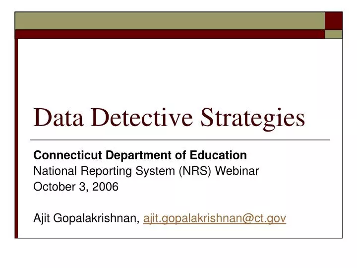 data detective strategies