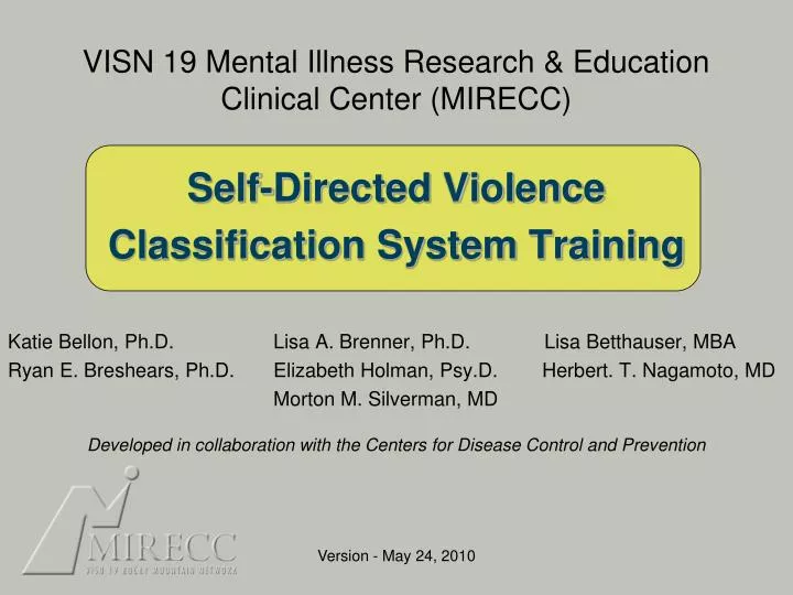 visn 19 mental illness research education clinical center mirecc