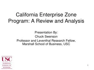 California Enterprise Zone Program: A Review and Analysis