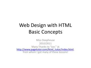 Web Design with HTML Basic Concepts