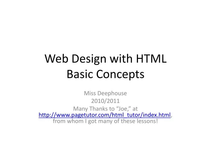 web design with html basic concepts