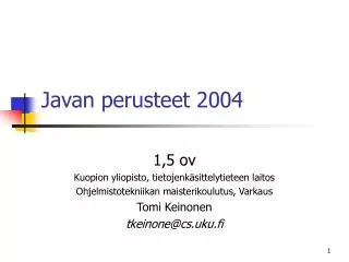 Javan perusteet 2004