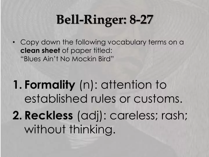 bell ringer 8 27