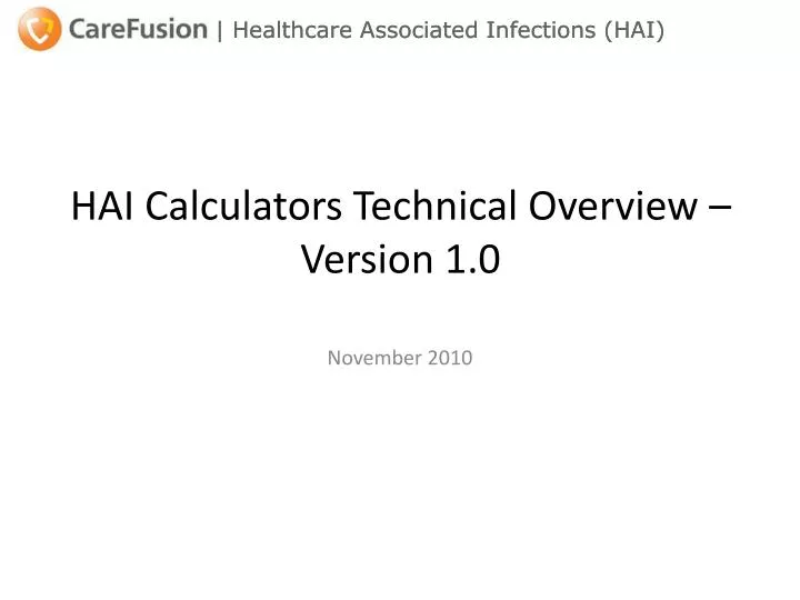 hai calculators technical overview version 1 0