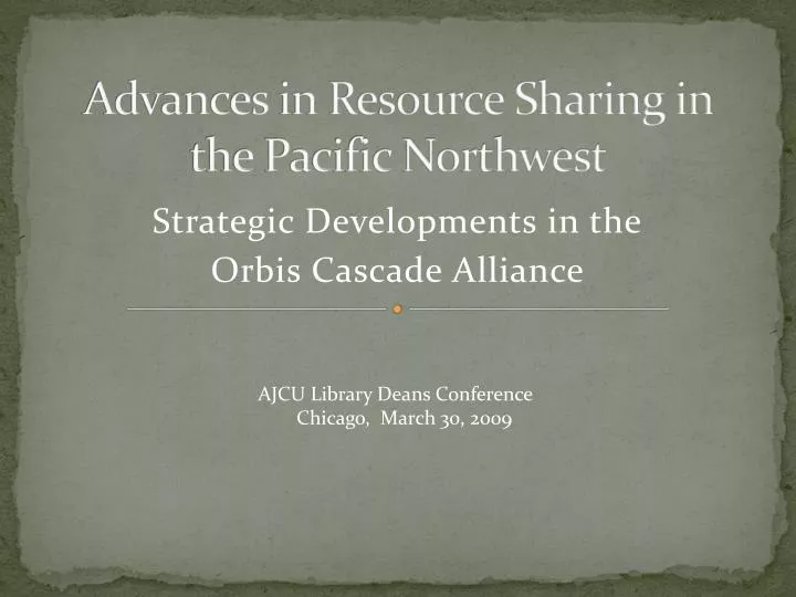 advances in resource sharing in the pacific northwest