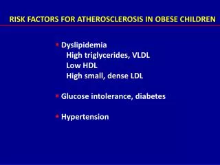 RISK FACTORS FOR ATHEROSCLEROSIS IN OBESE CHILDREN