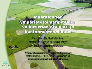 maatalouden ymp rist toimenpiteiden vaikutusten arviointi ja kustannustehokkuus