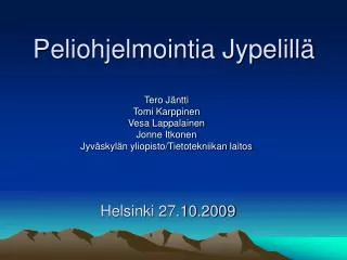 peliohjelmointia jypelill