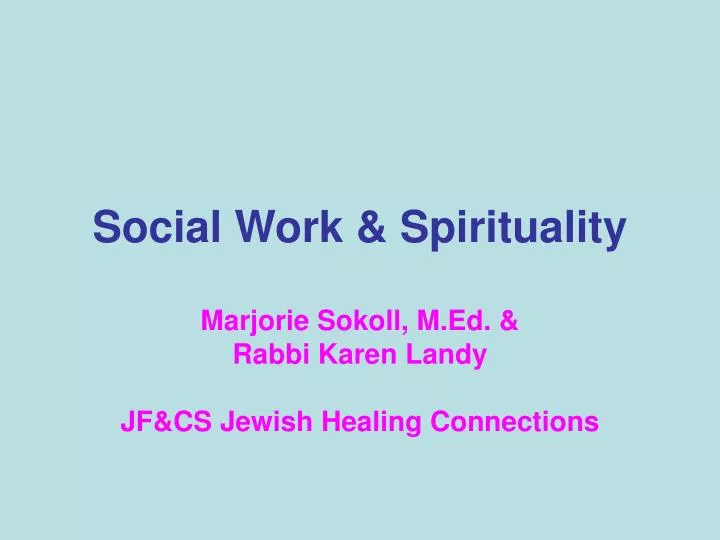 social work spirituality