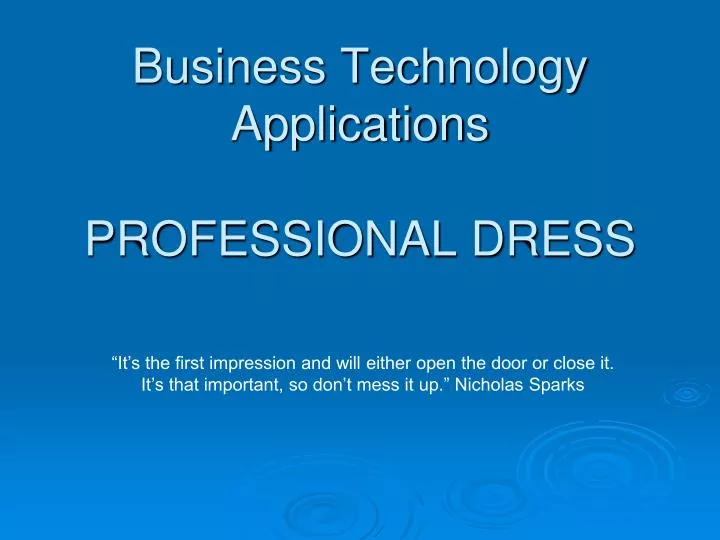 business technology applications professional dress