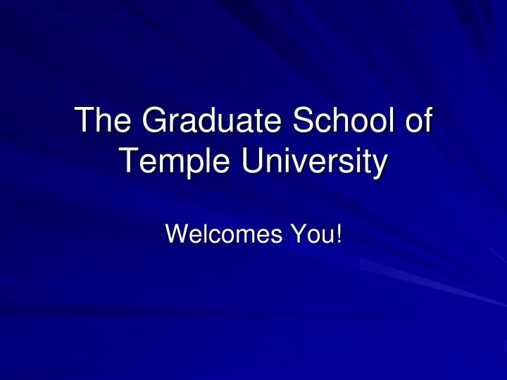 the graduate school of temple university