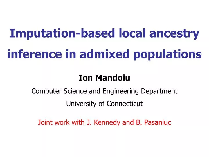 imputation based local ancestry inference in admixed populations