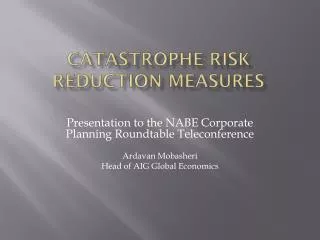 Catastrophe Risk reduction Measures