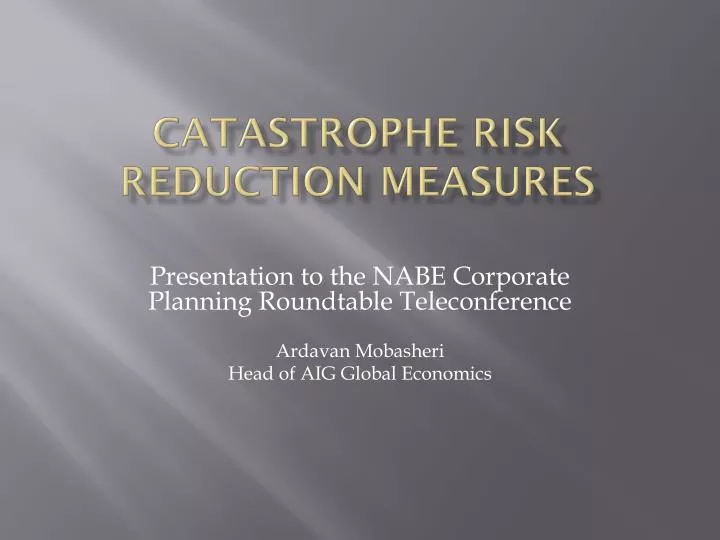 catastrophe risk reduction measures